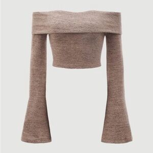 SHEIN Elegant Off-Shoulder Brown Sweater